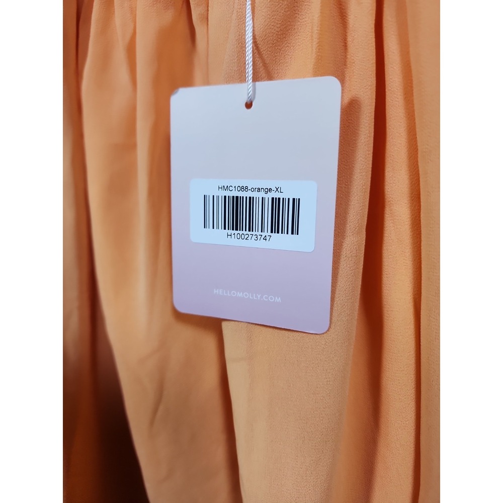 Hello Molly Sunset Tease Chiffon Halter Mini Dress Orange Women's Size XL / 10 - Picture 6 of 8